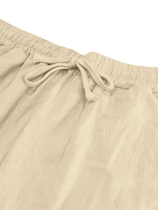 MATHIS | Liewegen Halblang Linnen-Hose mat Kordel