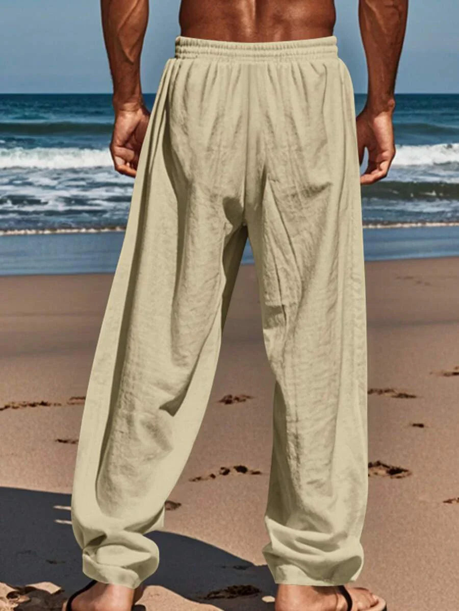 MATHIS | Liewegen Halblang Linnen-Hose mat Kordel