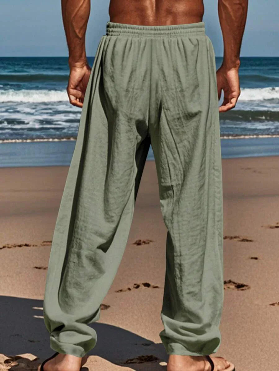 MATHIS | Liewegen Halblang Linnen-Hose mat Kordel