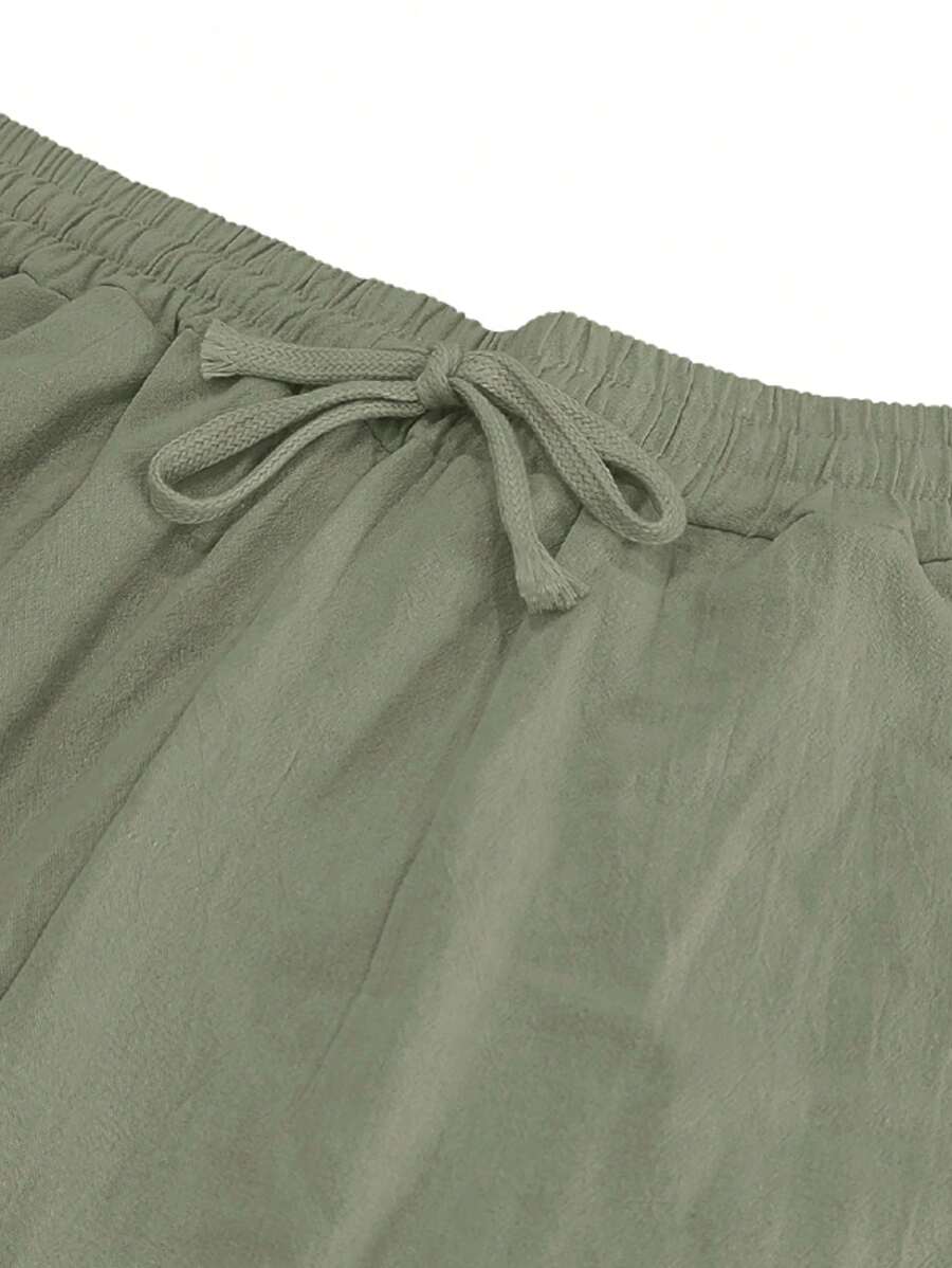 MATHIS | Liewegen Halblang Linnen-Hose mat Kordel