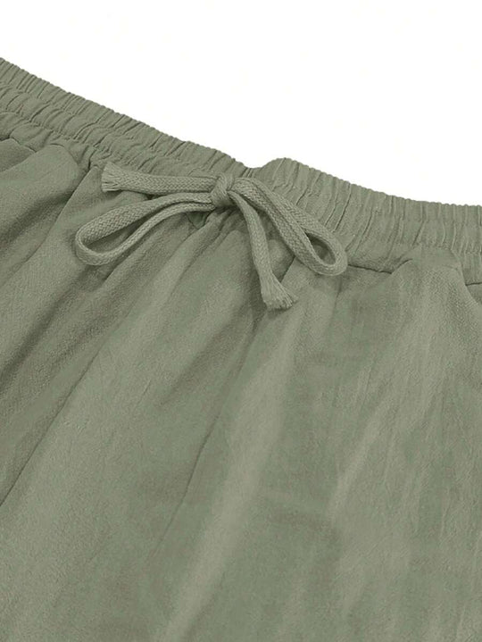 MATHIS | Liewegen Halblang Linnen-Hose mat Kordel