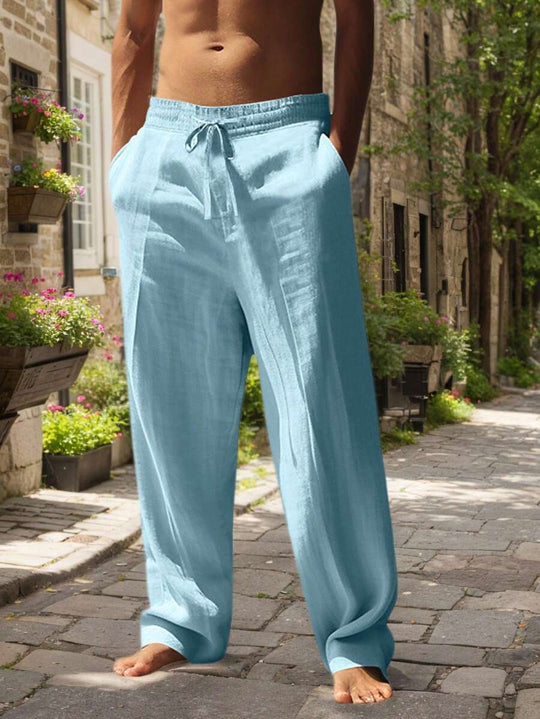 MATHIS | Liewegen Halblang Linnen-Hose mat Kordel