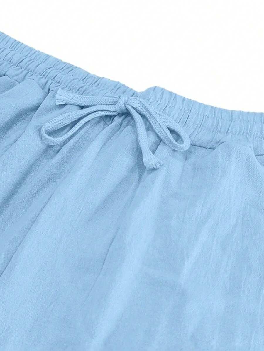 MATHIS | Liewegen Halblang Linnen-Hose mat Kordel