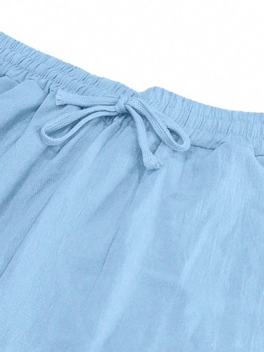 MATHIS | Liewegen Halblang Linnen-Hose mat Kordel