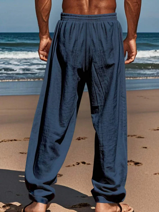 MATHIS | Liewegen Halblang Linnen-Hose mat Kordel