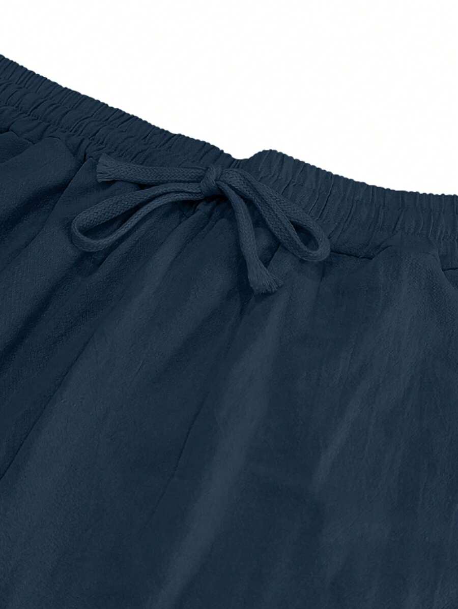 MATHIS | Liewegen Halblang Linnen-Hose mat Kordel