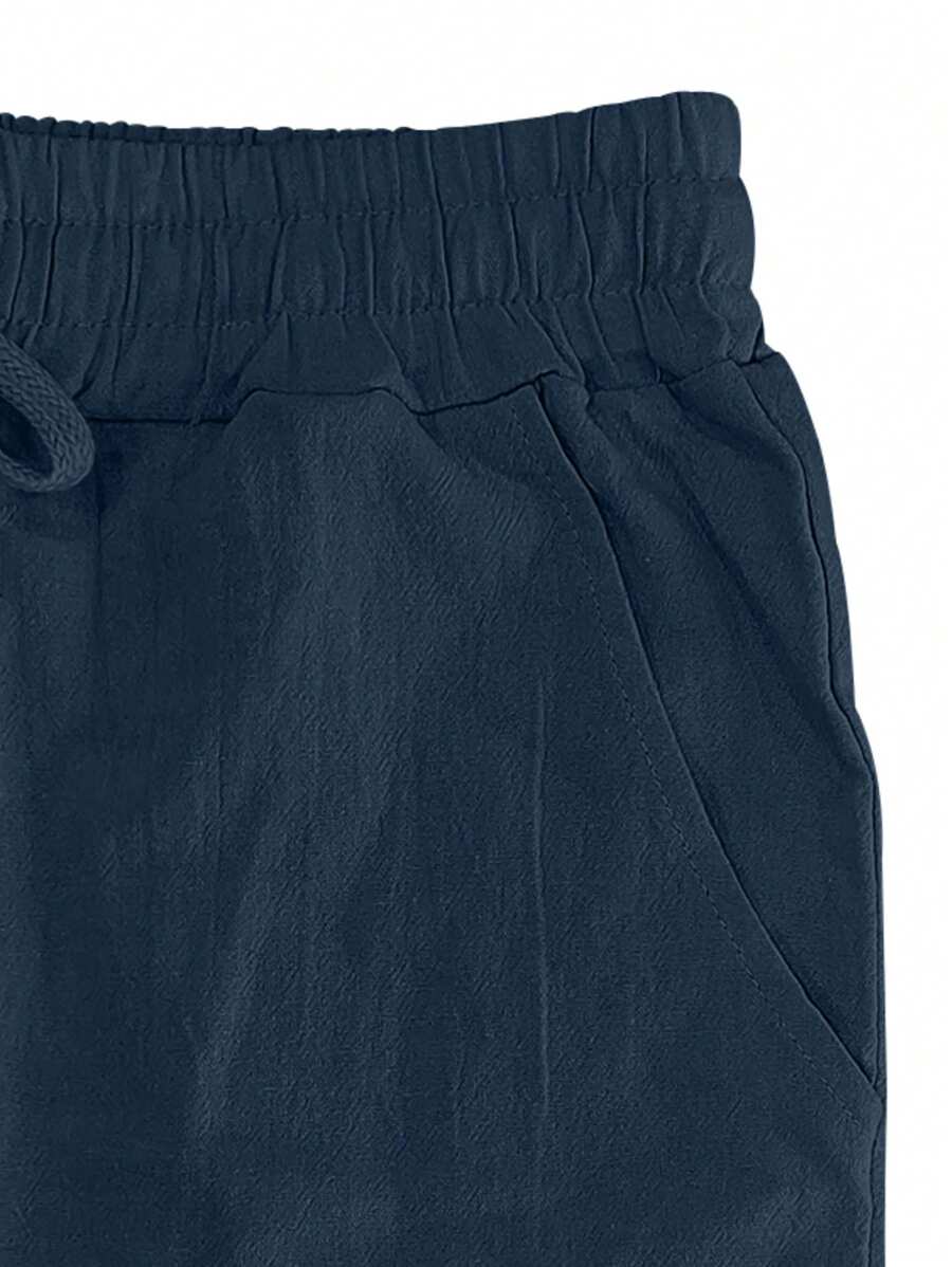 MATHIS | Liewegen Halblang Linnen-Hose mat Kordel