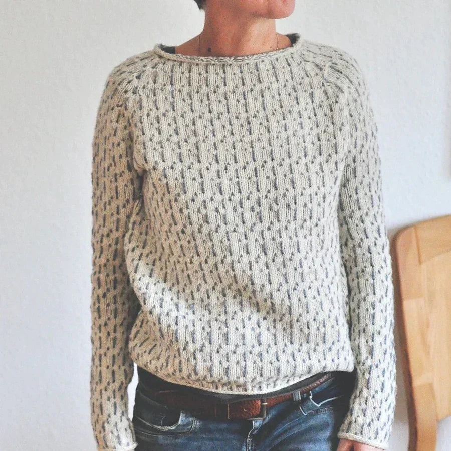 Victoria | Ekalante graue Pullover mat U-Boot-Ausschnitt