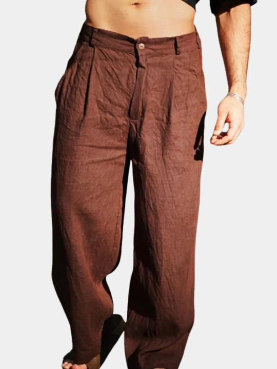 DARIO | KOTTENLËNG PANTALONEN MAT BREEDEN BEENEN