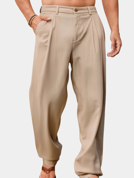 NICCOLÒ | LIBER PANTALONS aus Leinen mat breede Been