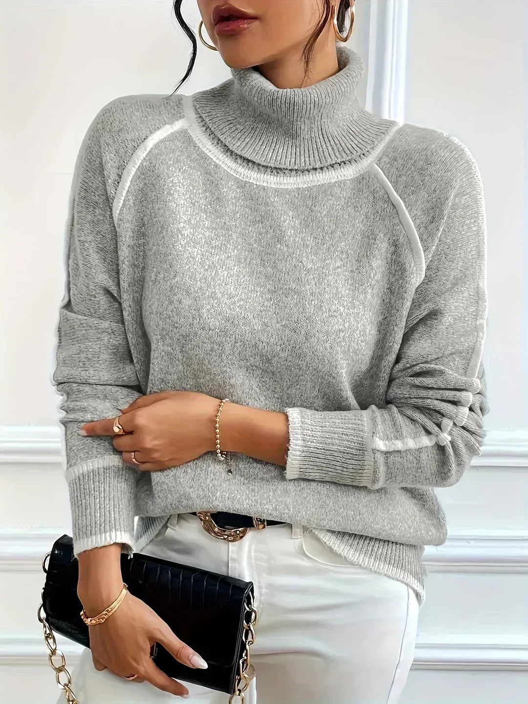 Elle | Gemittlech Turtleneck-Pullover fir Damen