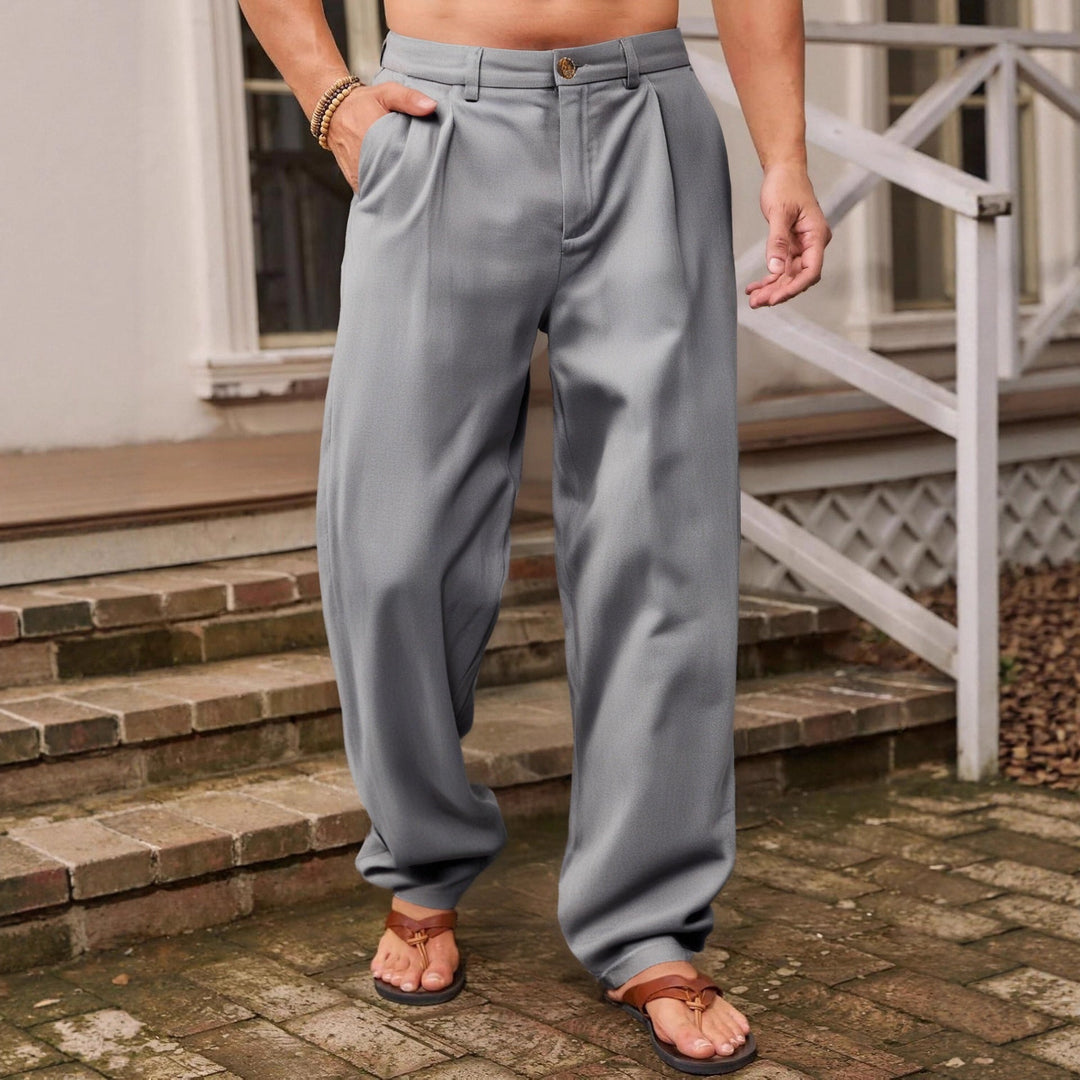 NICCOLÒ | LIBER PANTALONS aus Leinen mat breede Been