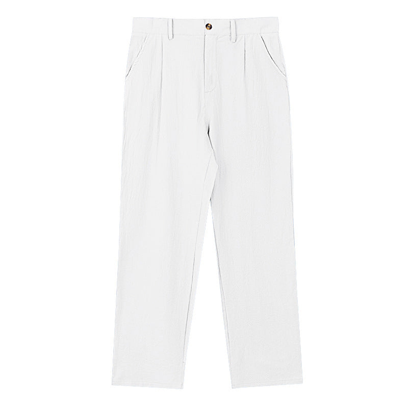 NICCOLÒ | LIBER PANTALONS aus Leinen mat breede Been