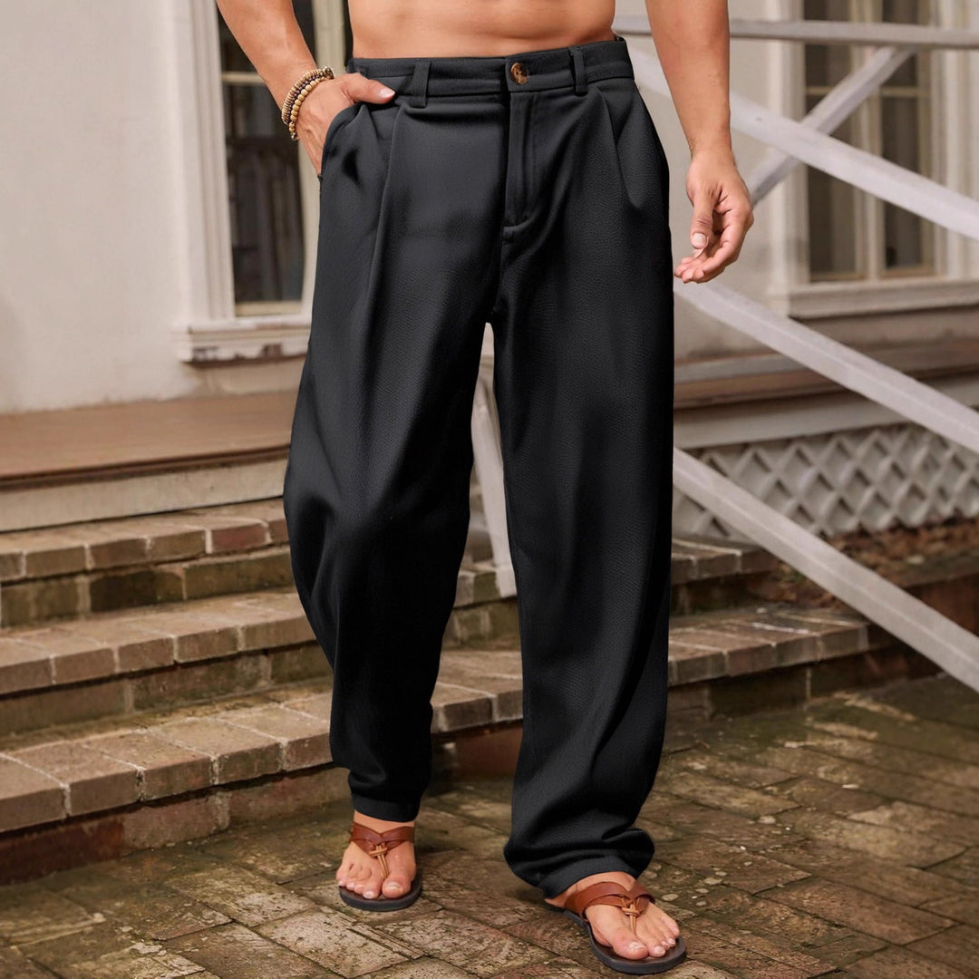 NICCOLÒ | LIBER PANTALONS aus Leinen mat breede Been