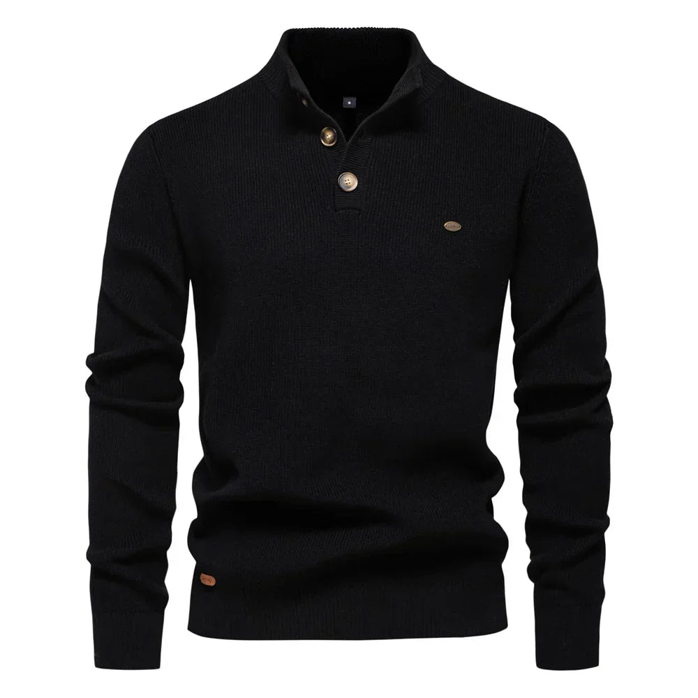DUMONT LYON™ | MANNENPULL MIT MÉI DESIGN MAT KNOPEN