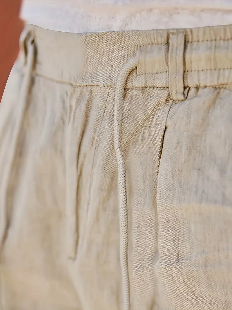 NICHOLS | Langen Leinenhose mat Kordel