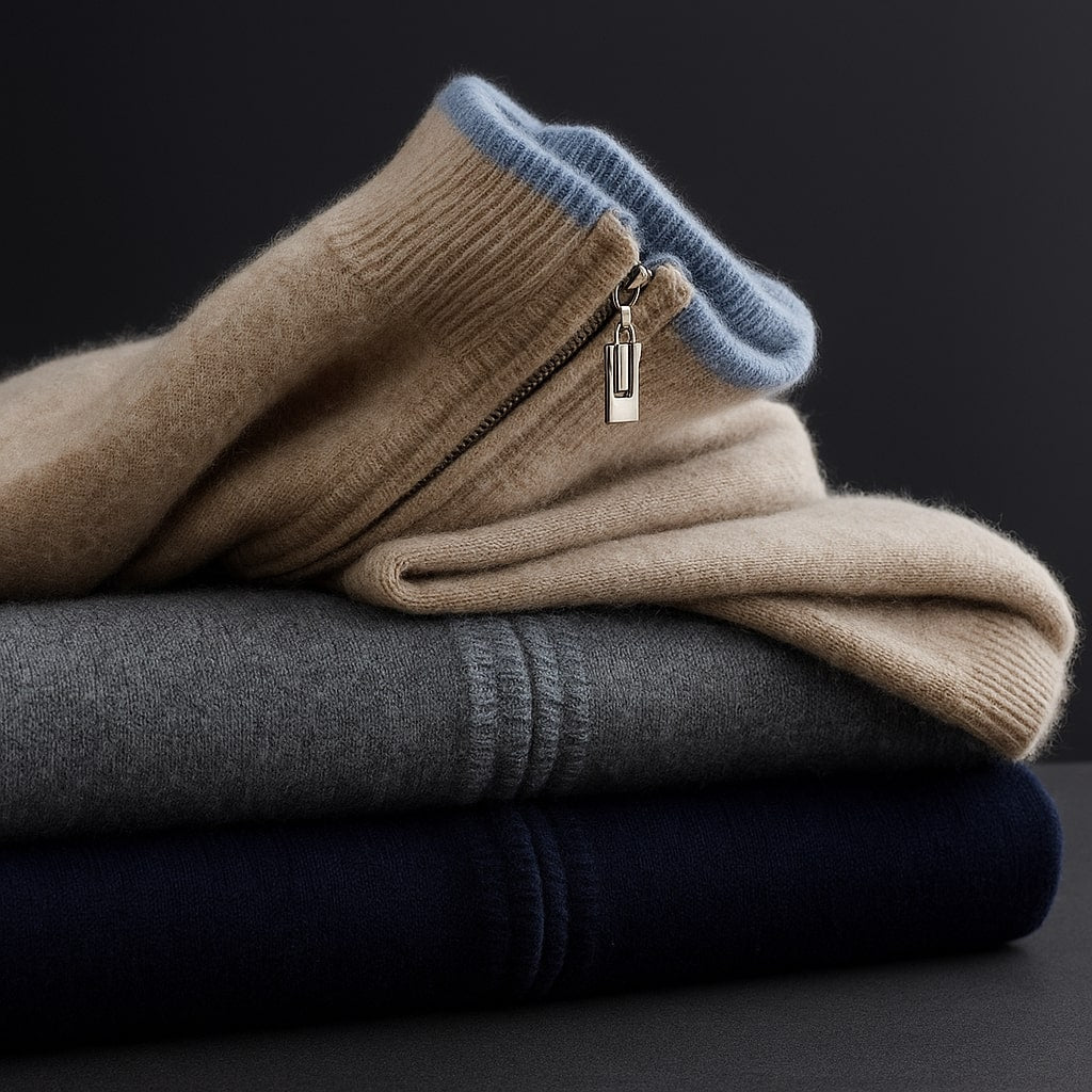 DUMONT LYON | Mëttelhaart Jacquard Jacke mat Zip
