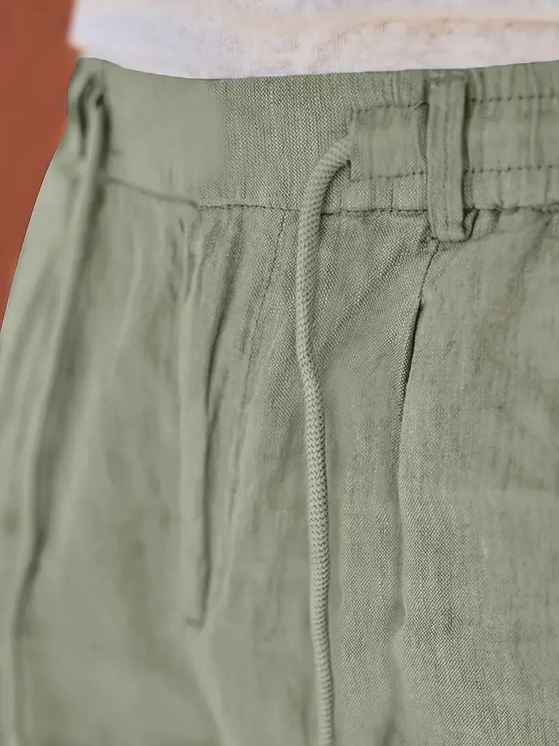 NICHOLS | Langen Leinenhose mat Kordel