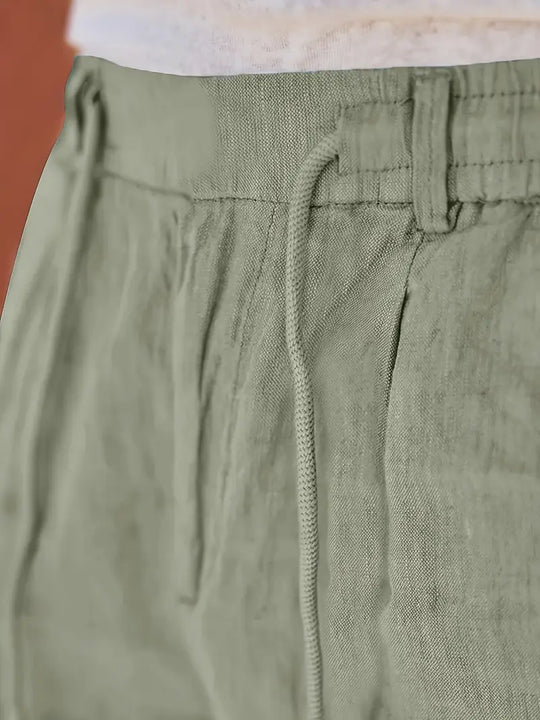 NICHOLS | Langen Leinenhose mat Kordel