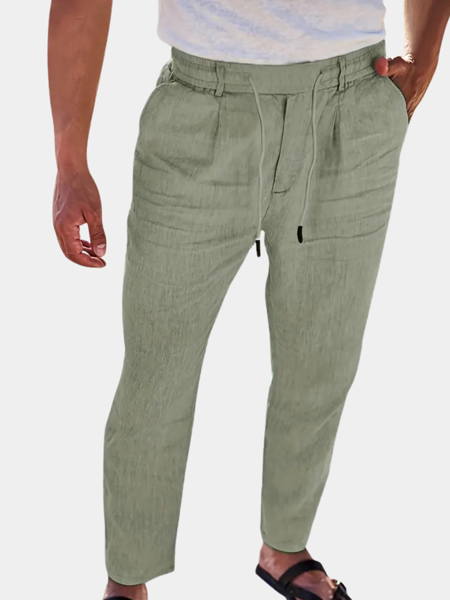 NICHOLS | Langen Leinenhose mat Kordel