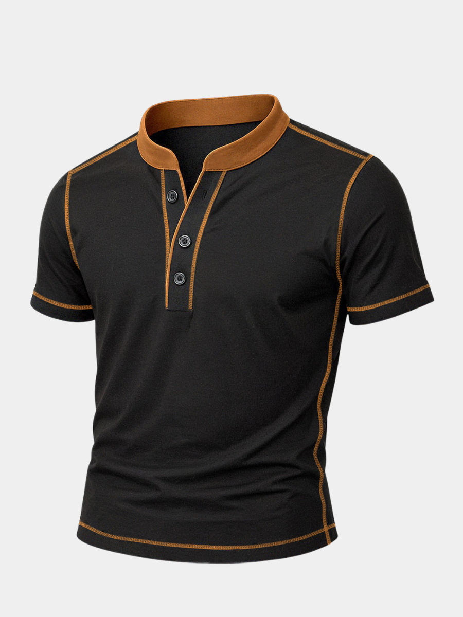 OLIVIER | HENLEY-KLAPPEN SHIRT MIT BORD EMBER