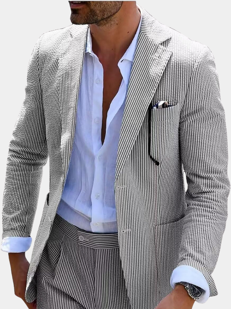 Sommerkomplett mat Streifen (Hosen + Jacke)