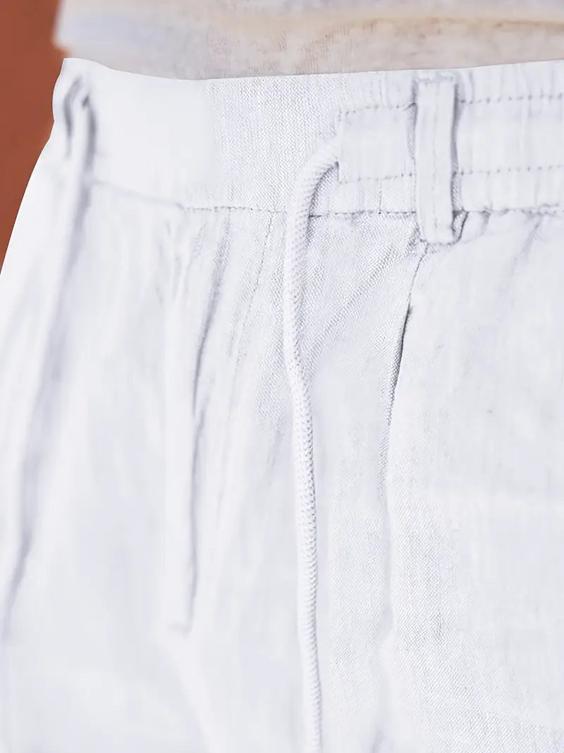 NICHOLS | Langen Leinenhose mat Kordel