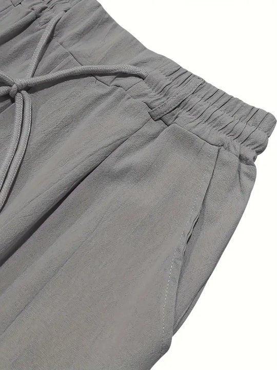 NICHOLS | Langen Leinenhose mat Kordel