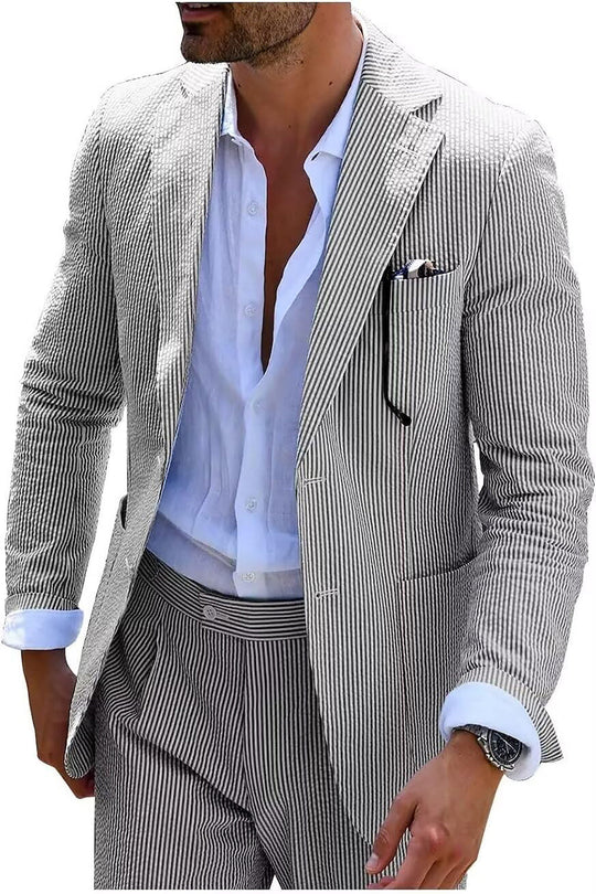 Sommerkomplett mat Streifen (Hosen + Jacke)