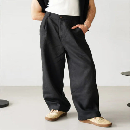 ÉTIENNE | Leinen Baggy Hosen