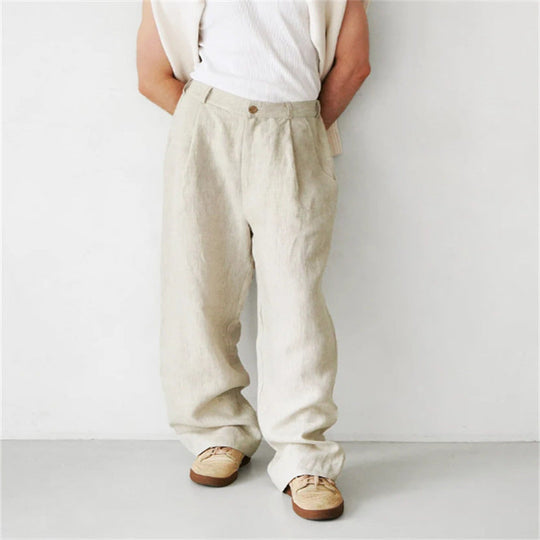 ÉTIENNE | Leinen Baggy Hosen