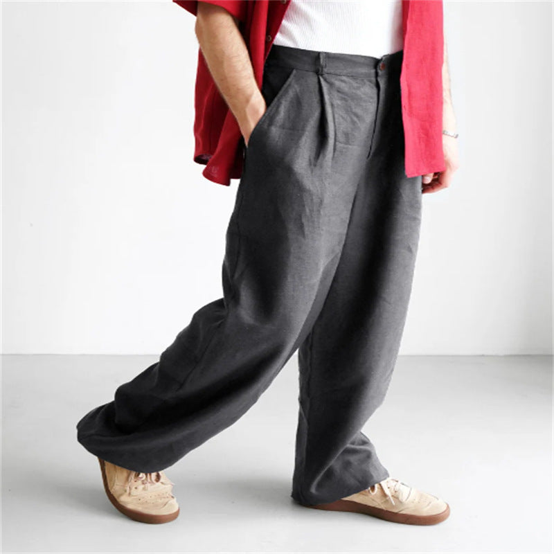 ÉTIENNE | Leinen Baggy Hosen