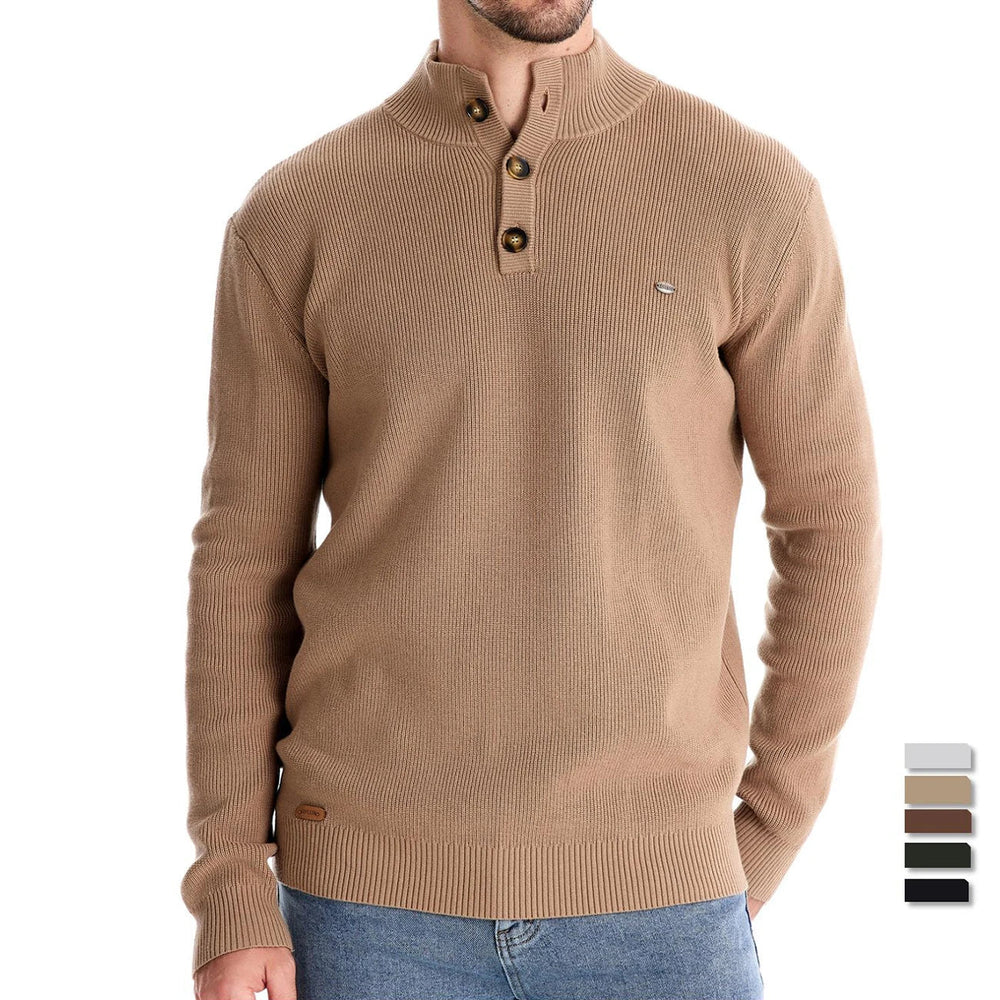 DUMONT LYON™ | MANNENPULL MIT MÉI DESIGN MAT KNOPEN
