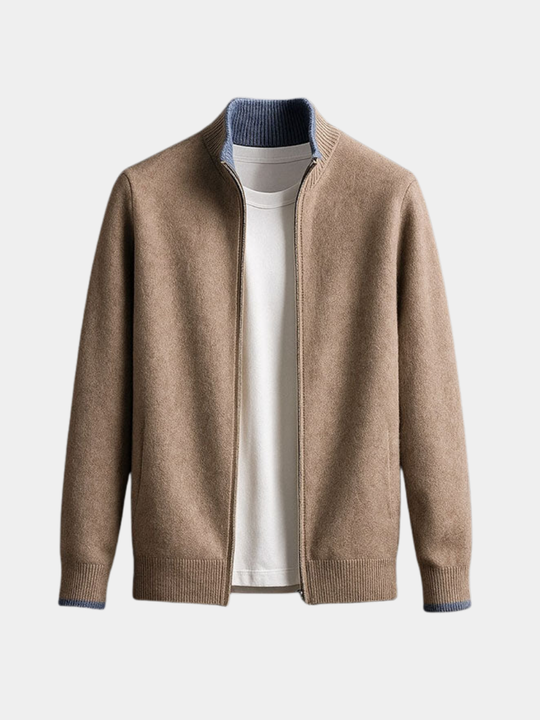 DUMONT LYON | Mëttelhaart Jacquard Jacke mat Zip