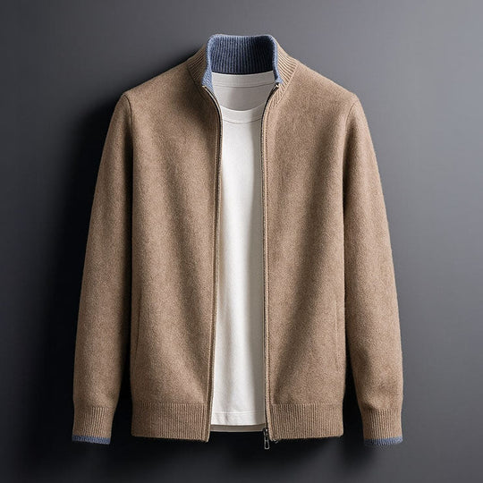 DUMONT LYON | Mëttelhaart Jacquard Jacke mat Zip