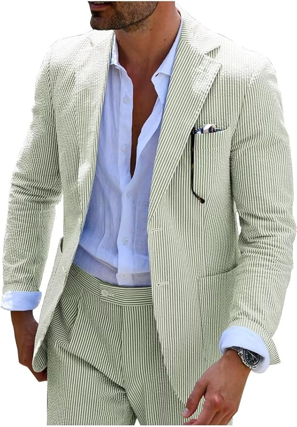 Sommerkomplett mat Streifen (Hosen + Jacke)