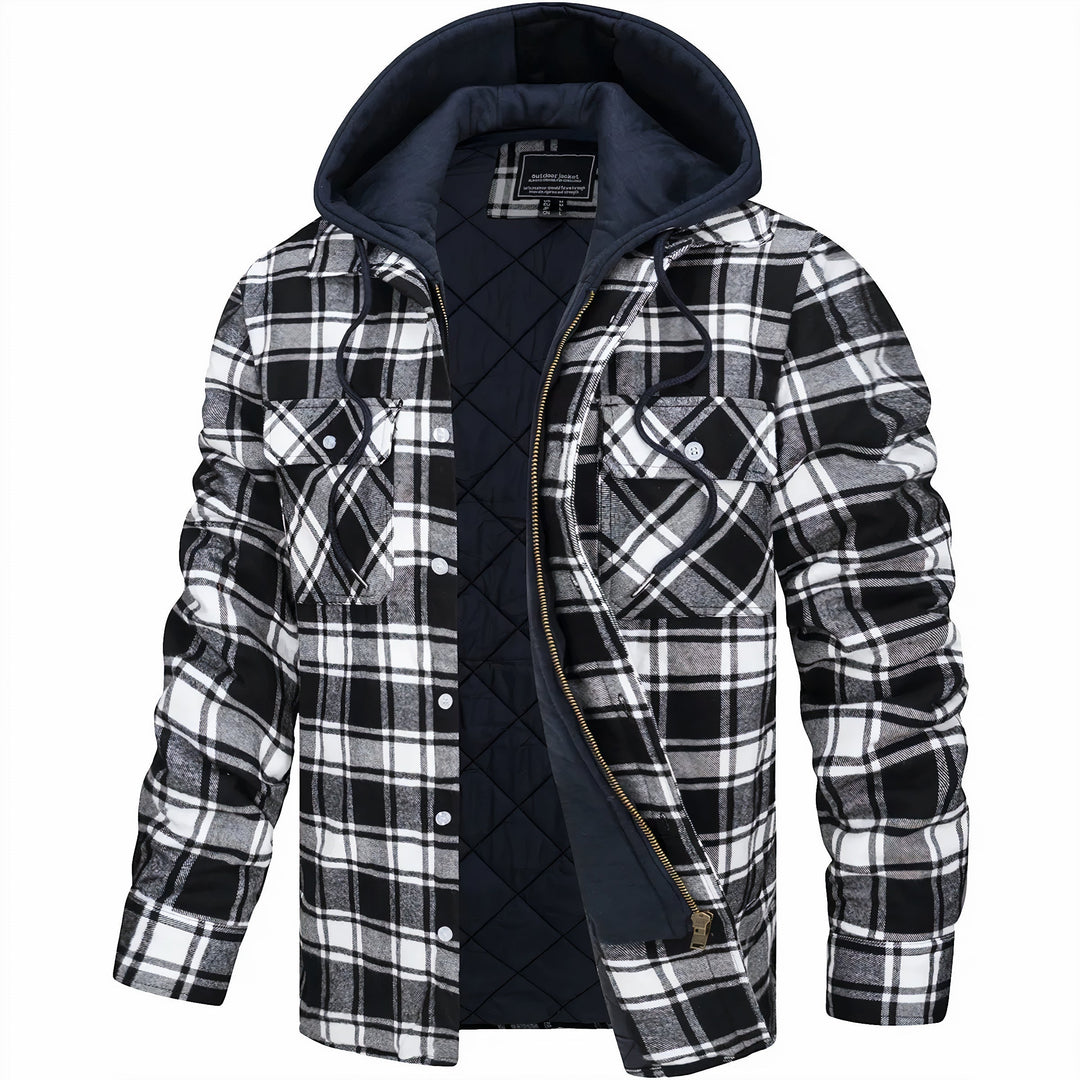 DUMONT LYON | VESTE À CARREAUX AVEC CAPUCHE
