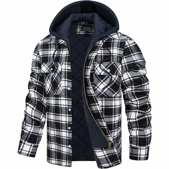 DUMONT LYON | VESTE À CARREAUX AVEC CAPUCHE