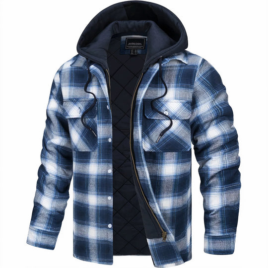 DUMONT LYON | VESTE À CARREAUX AVEC CAPUCHE