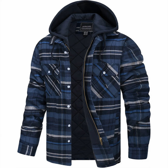 DUMONT LYON | VESTE À CARREAUX AVEC CAPUCHE