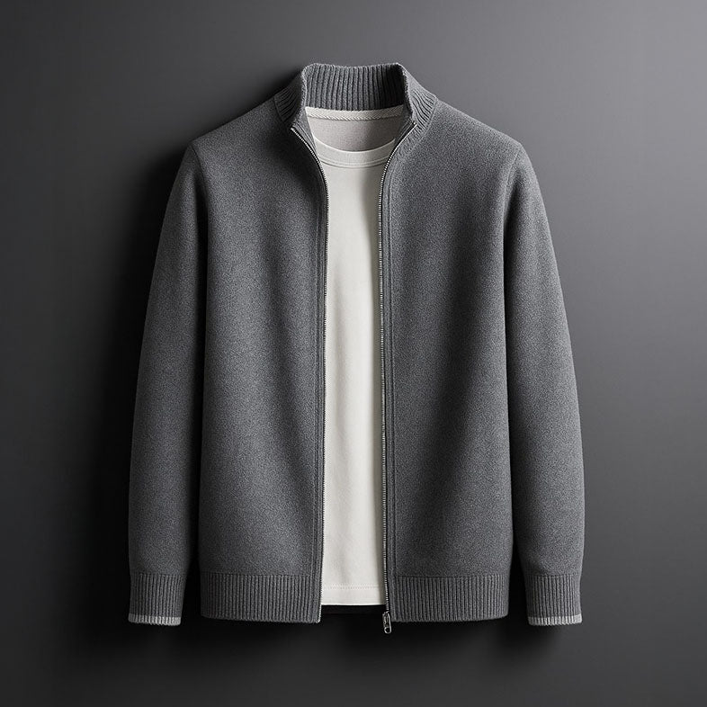 DUMONT LYON | Mëttelhaart Jacquard Jacke mat Zip