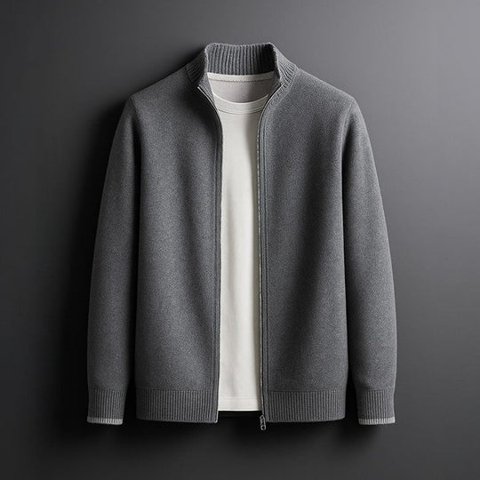 DUMONT LYON | Mëttelhaart Jacquard Jacke mat Zip